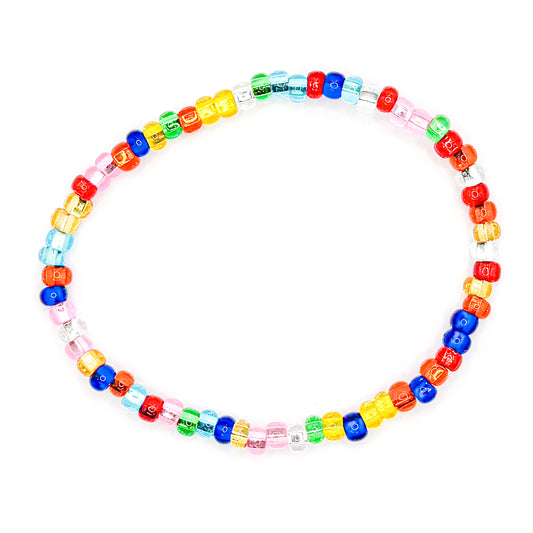 Rainbow Sparkle Seed Beaded Bracelet