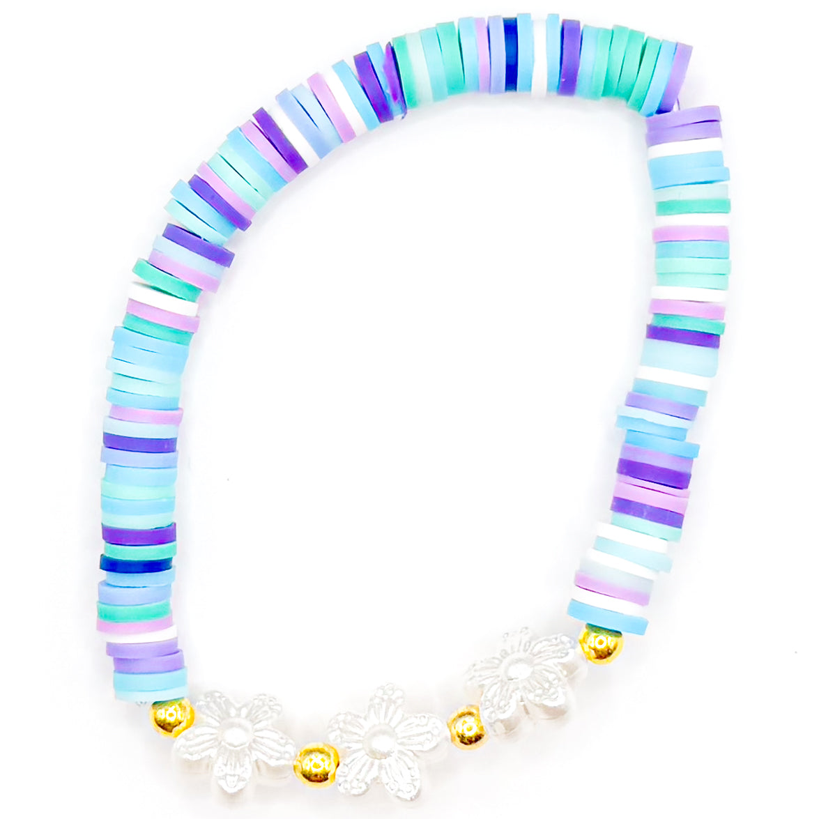 Chill Night Flowers Clay Beaded Bracelet