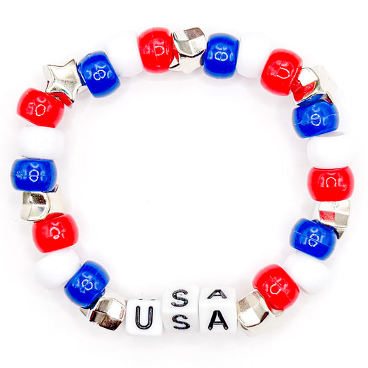 "USA" Beaded Bracelet