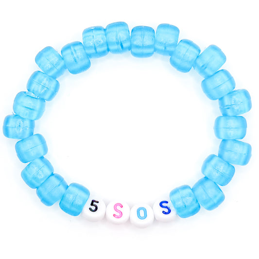 Blue "5SOS" Beaded Bracelet