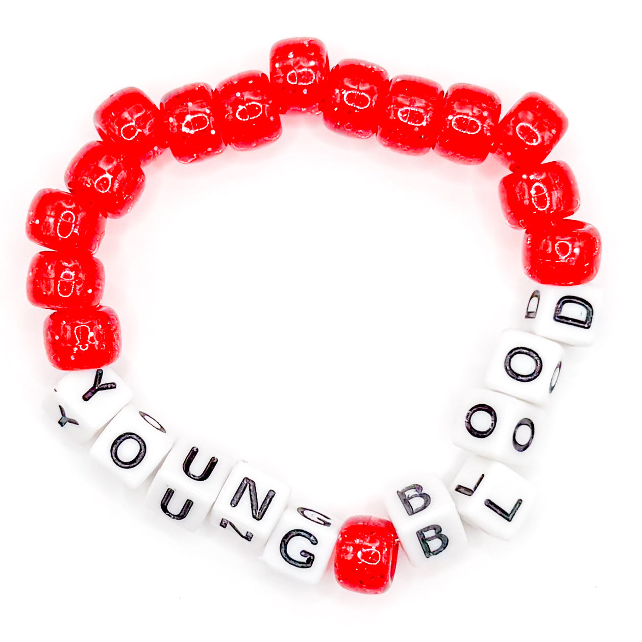 Red "Youngblood" Beaded Bracelet
