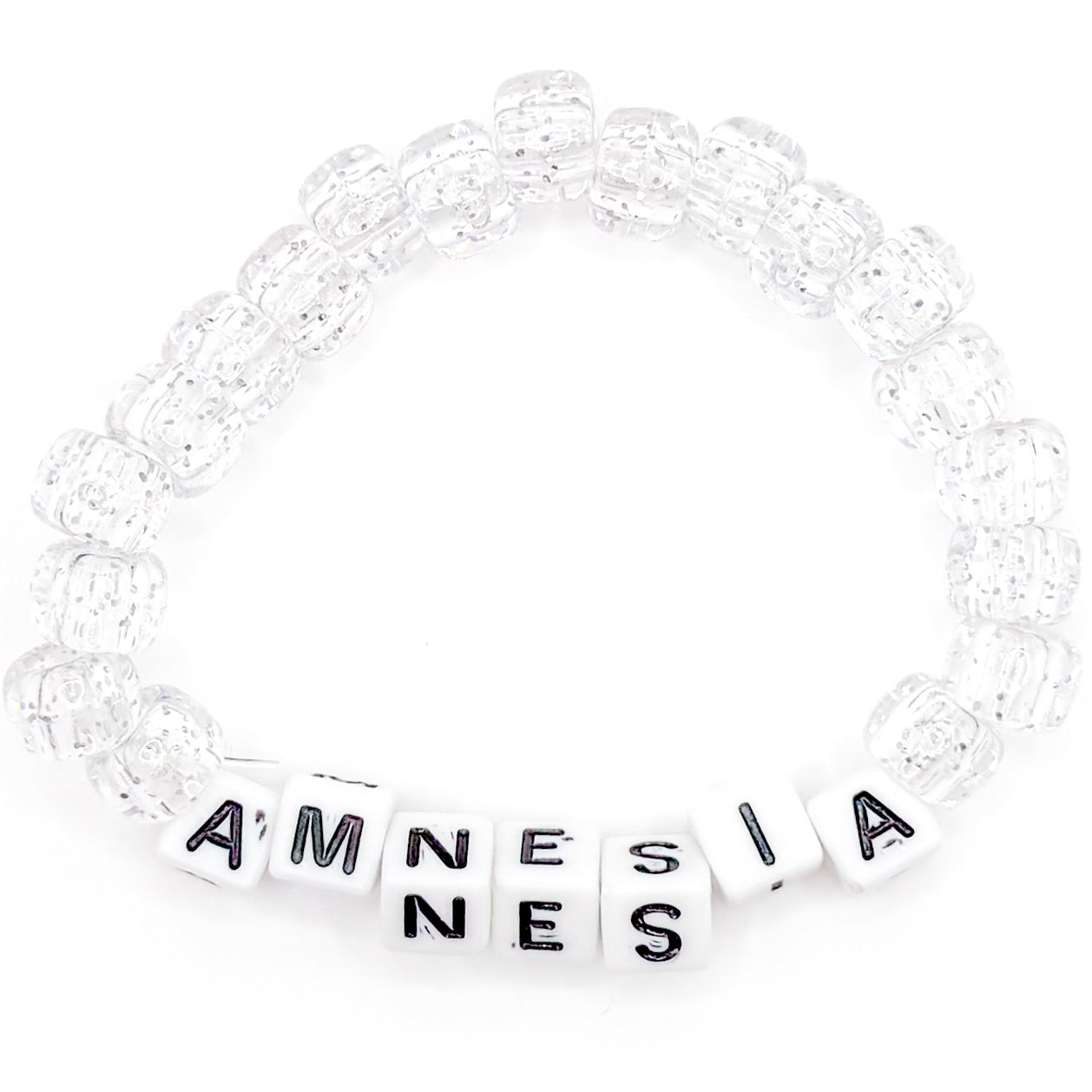 Clear "Amnesia" Beaded Bracelet