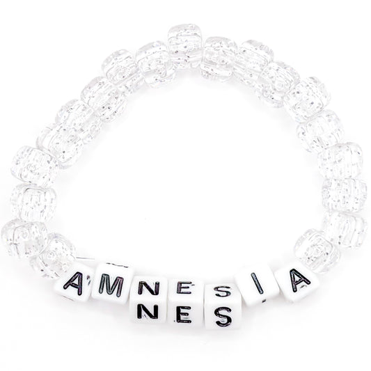 Clear "Amnesia" Beaded Bracelet