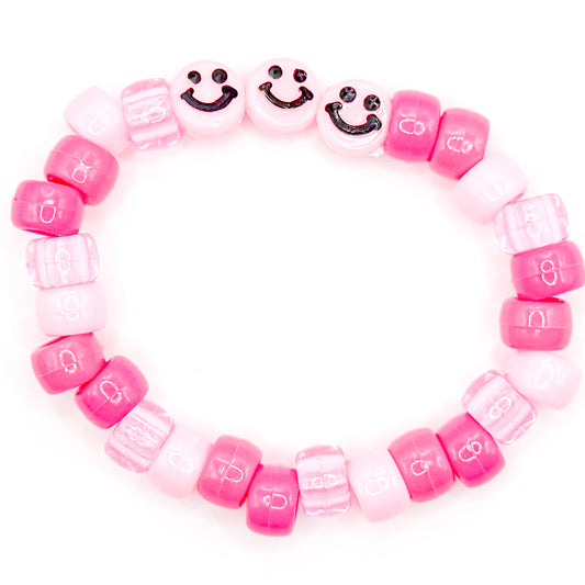 Pink Smiles Pony Beaded Bracelet