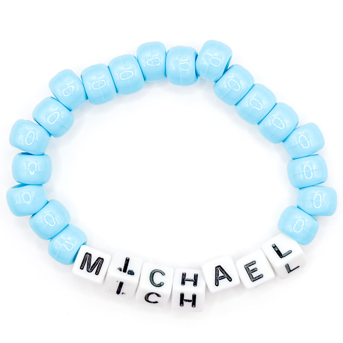 Blue "Michael" Beaded Bracelet