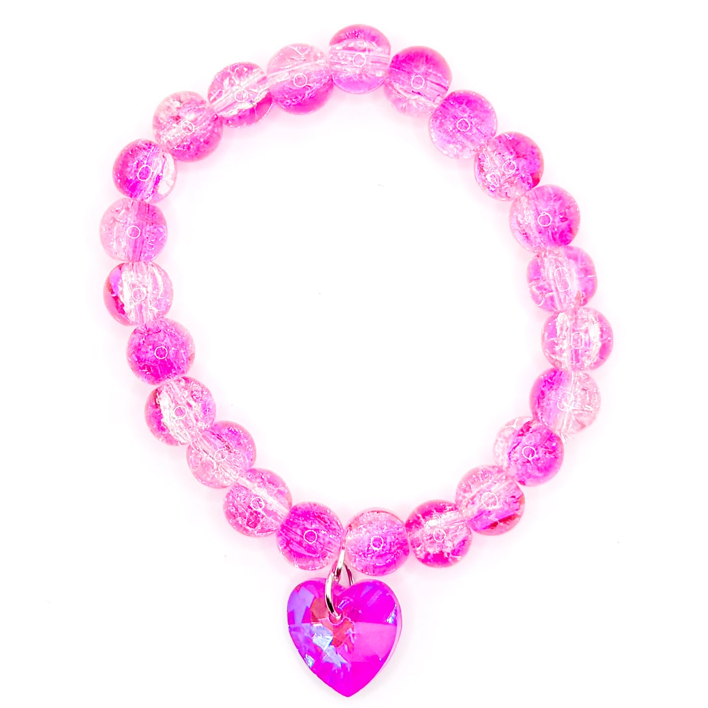 Love Love Pink Glass Beaded Bracelet