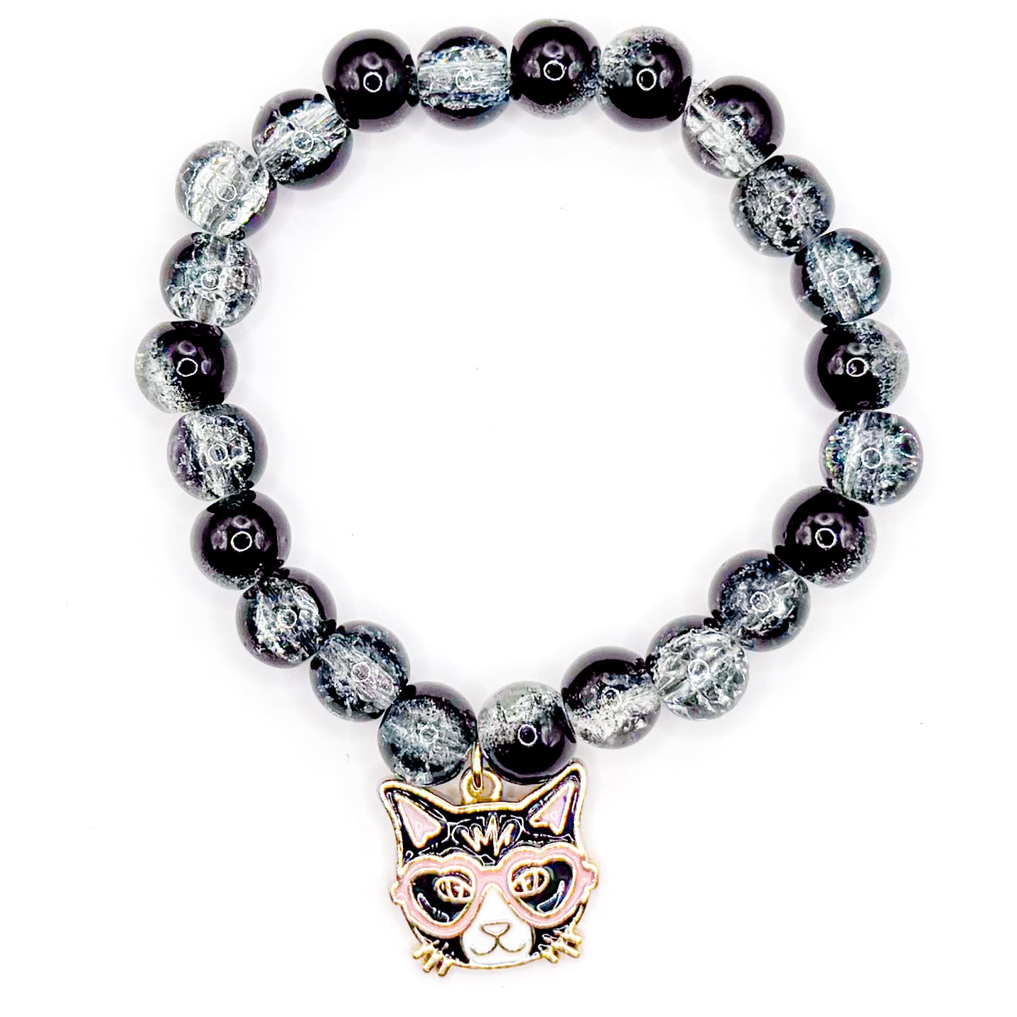 Smart Cat Glass Beaded Bracelet