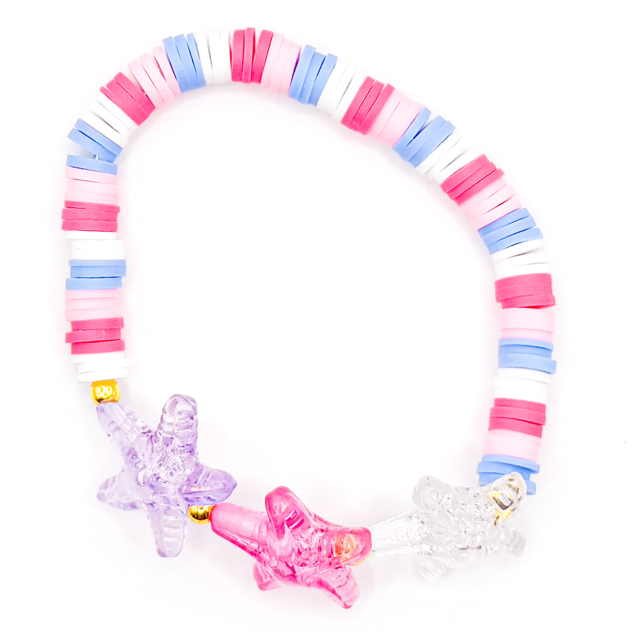 Cotton Candy Starfish Clay Beaded Bracelet
