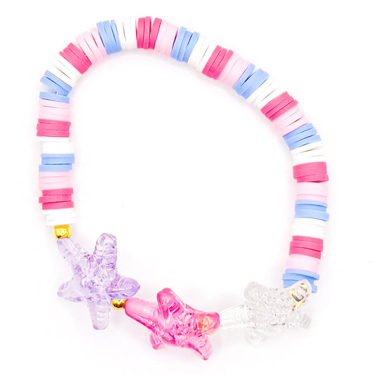 Cotton Candy Starfish Clay Beaded Bracelet