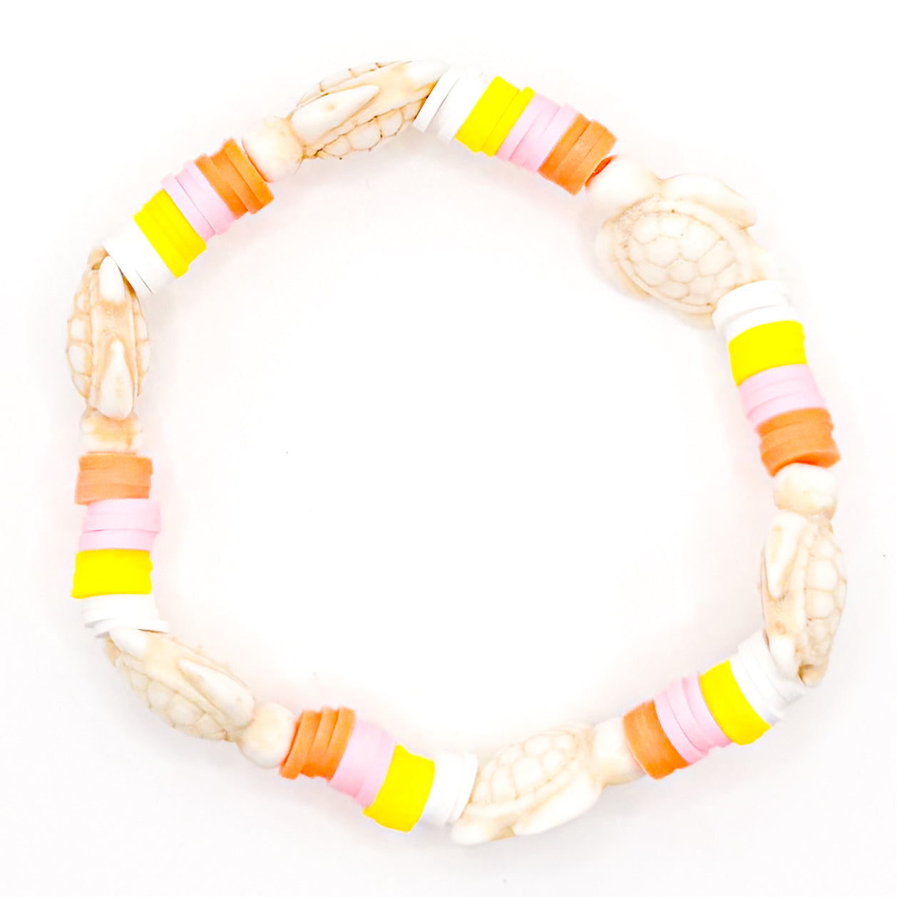 Tropical Turtles Clay Beaded Bracelet
