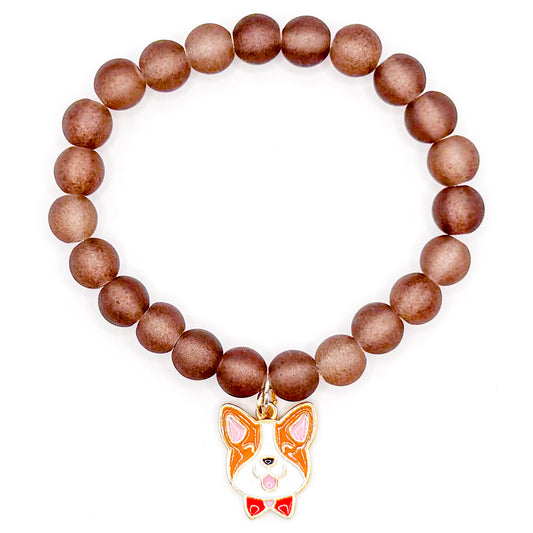 Happy Puppy Glass Beaded Bracelet