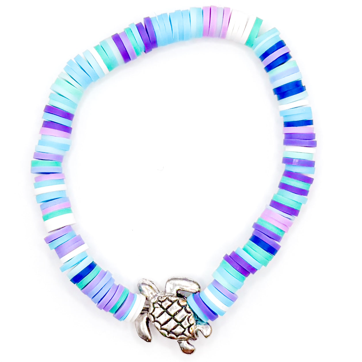 Metallic Turtle Nights Clay Beaded Bracelet