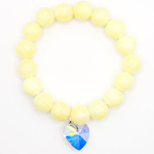 Lovely Butter Yellow Glass Beaded Bracelet
