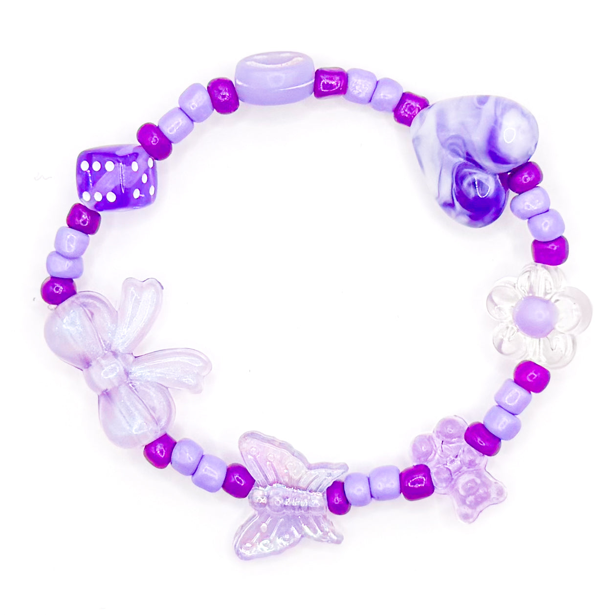 Happy Purple Beaded Bracelet