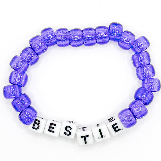 Purple "Bestie" Beaded Bracelet