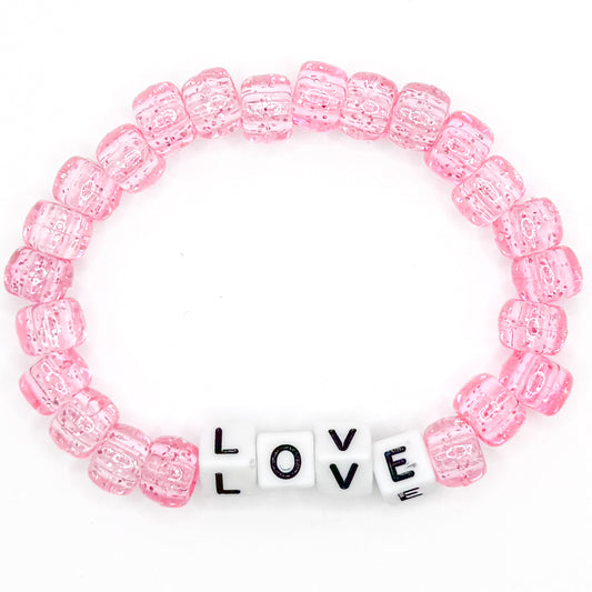 Light Pink "Love" Beaded Bracelet