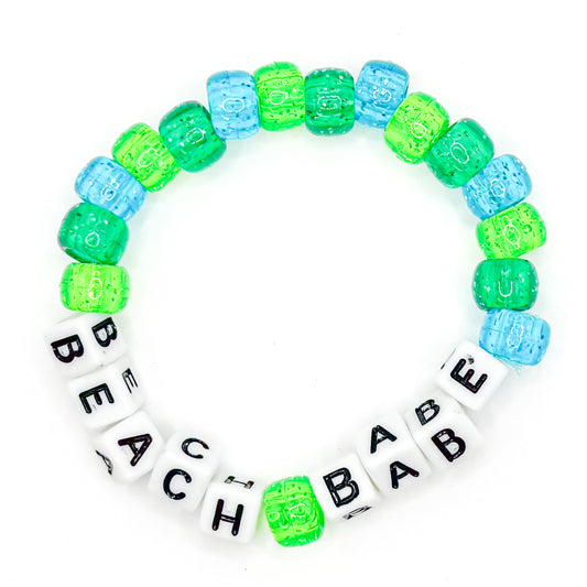 Green and Blue "Beach Babe" Beaded Bracelet