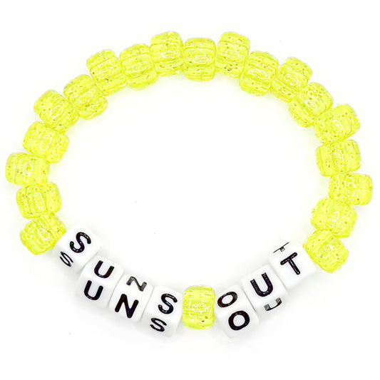 Yellow "Suns Out" Beaded Bracelet