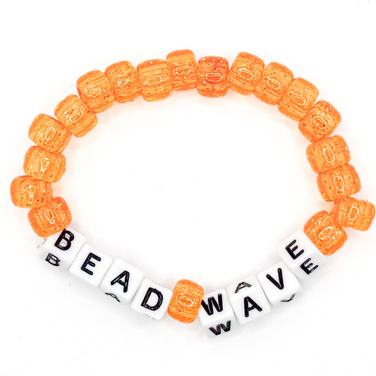 Orange "Bead Wave" Beaded Bracelet