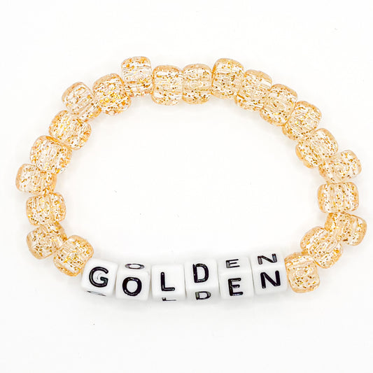Glitter Tan "Golden" Beaded Bracelet