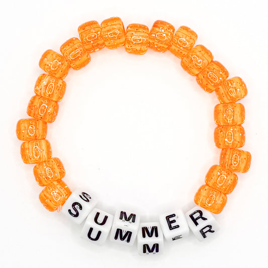 Orange "Summer" Beaded Bracelet