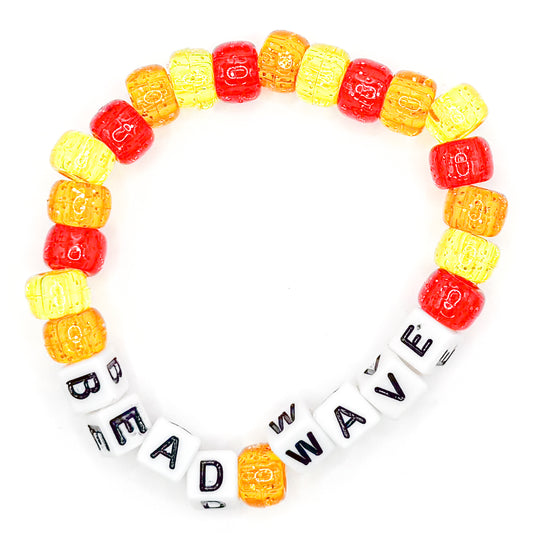 Orange and Yellow "Bead Wave" Beaded Bracelet