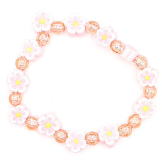 Pink Love Aloha Flowers Beaded Bracelet