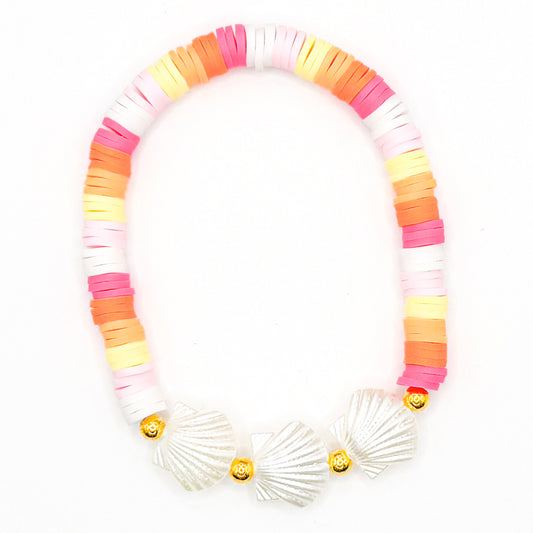 Summer Beach Shells Clay Beaded Bracelet