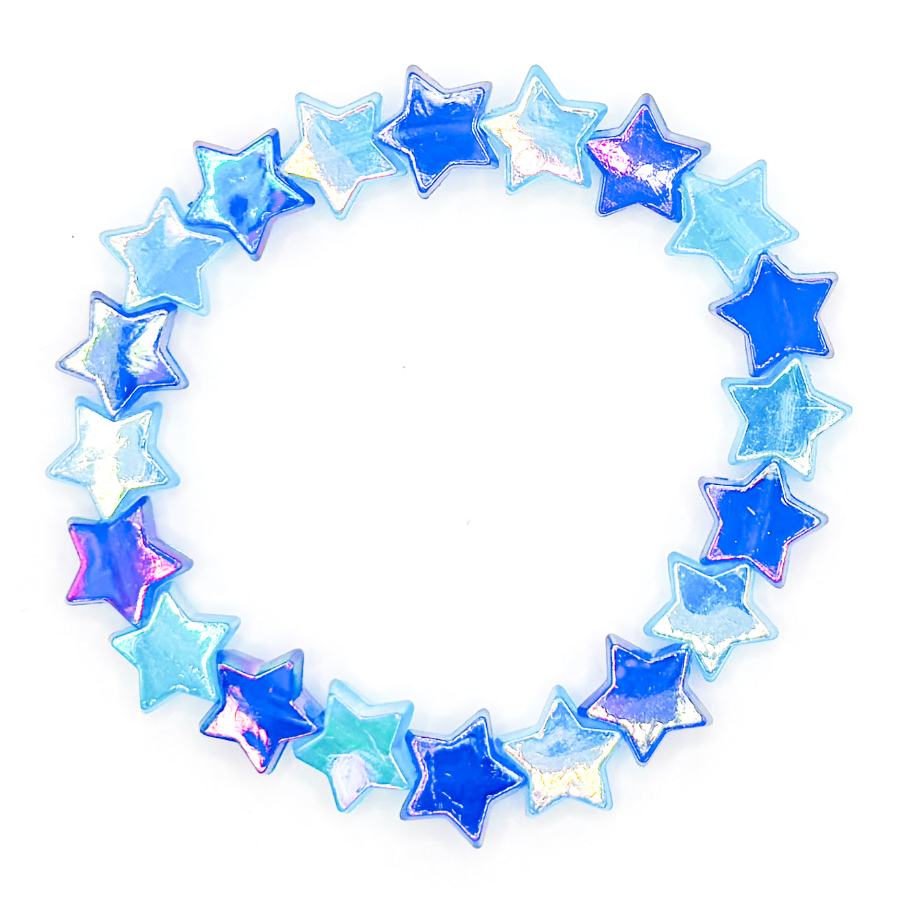 Blue Shimmer Stars Beaded Bracelet