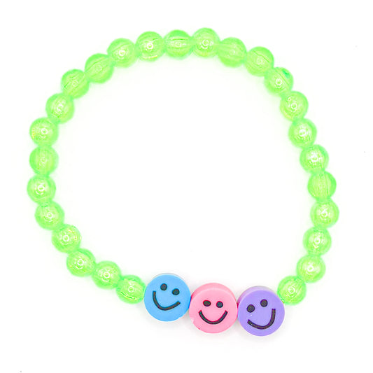 Neon Smiles Beaded Bracelet