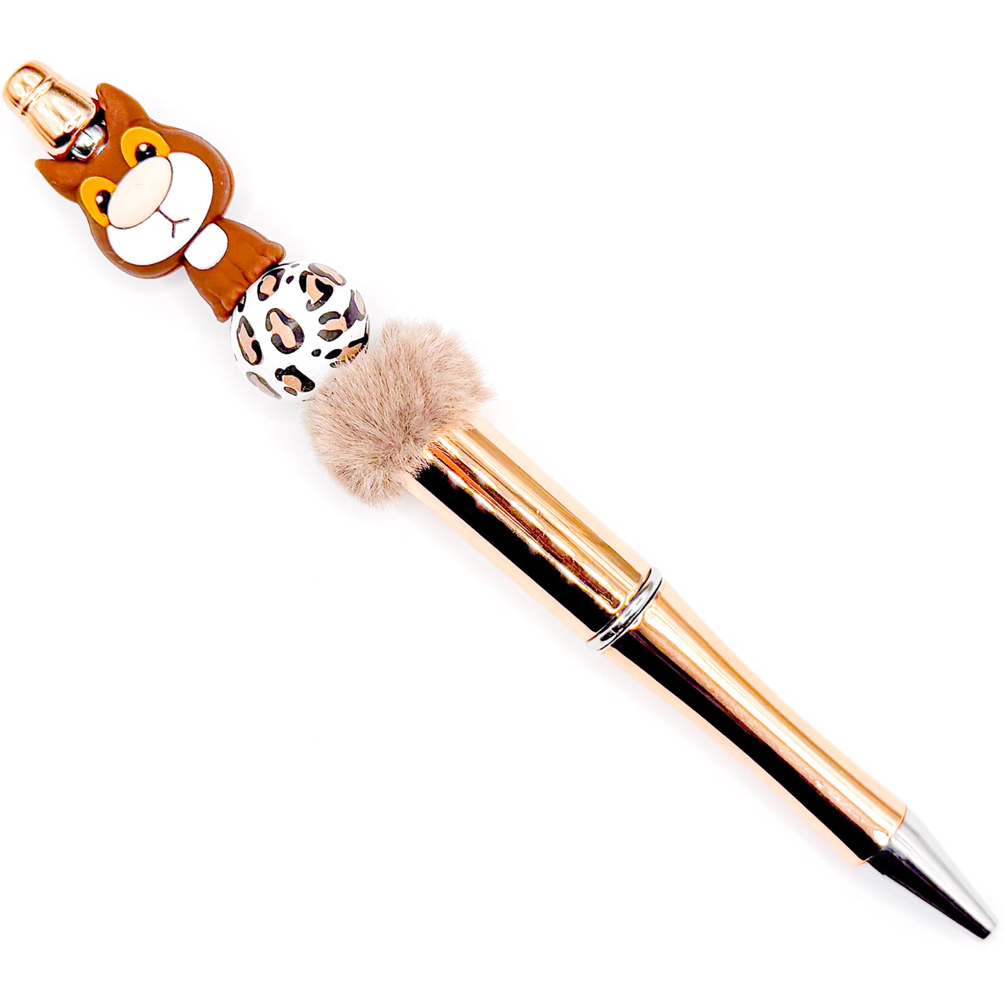 Brown Cat Charm Pen