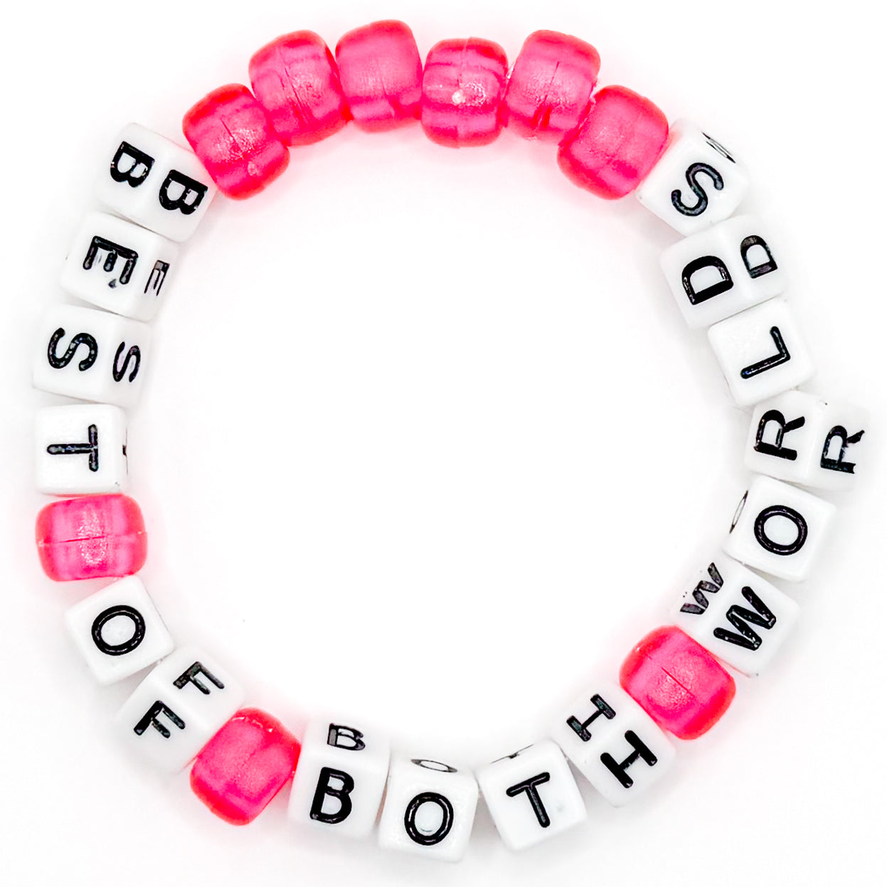 Pink "Best of Both Worlds" Beaded Bracelet