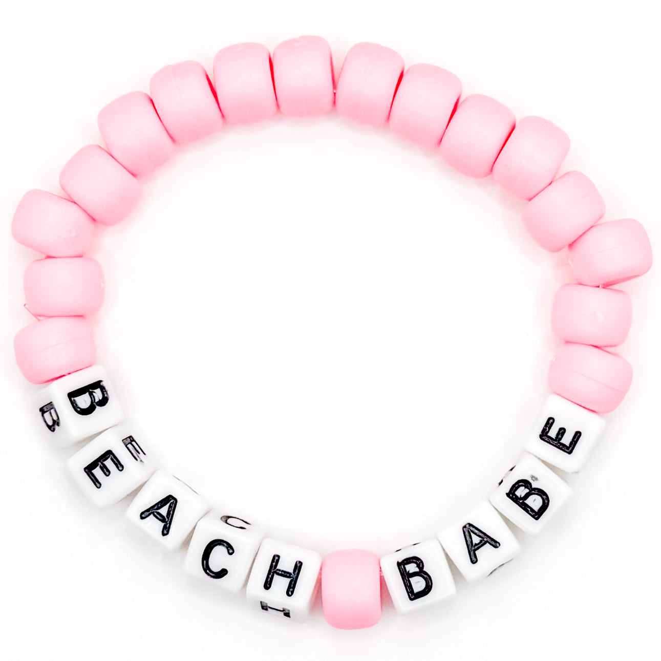 Pink "Beach Babe" Beaded Bracelet