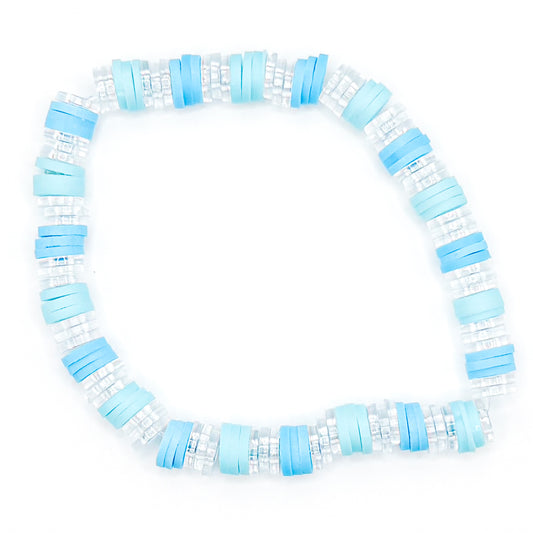 Blue and Clear Beaded Bracelet
