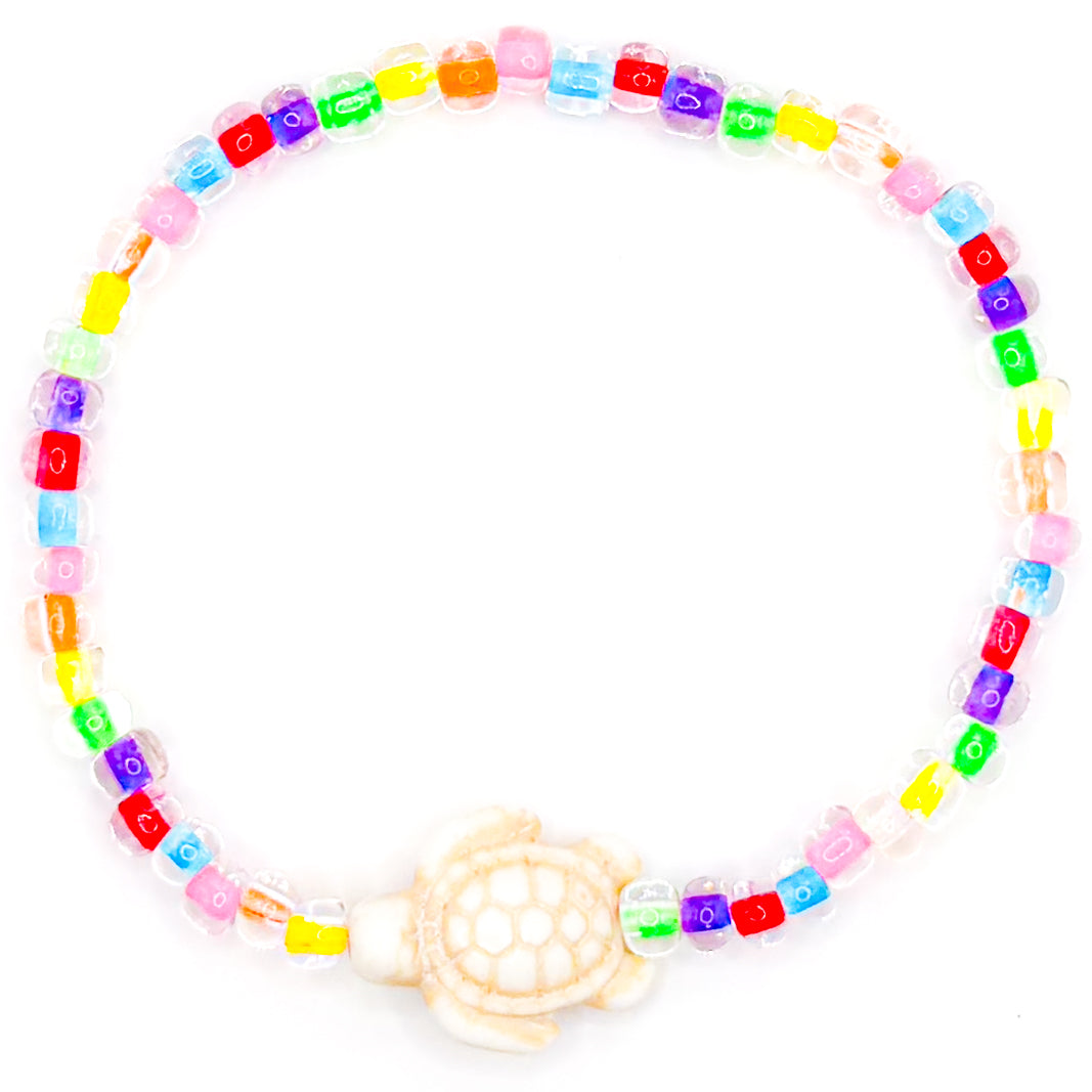 Rainbow Sea Turtle Seed Beaded Bracelet