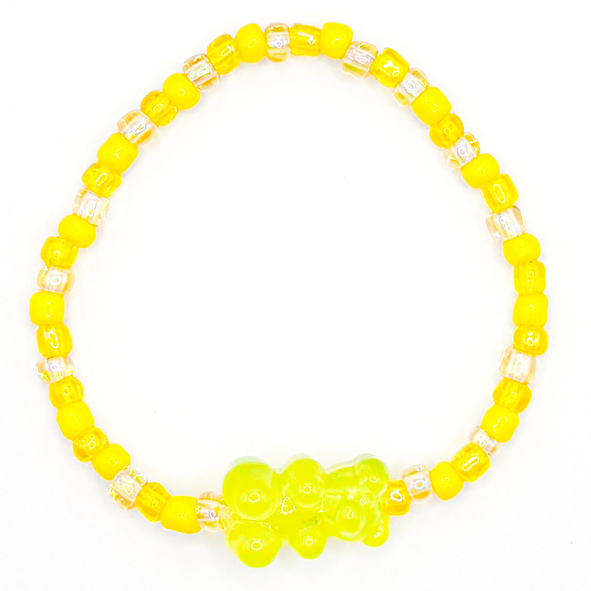 Bright Yellow Sugar Rush Seed Beaded Bracelet
