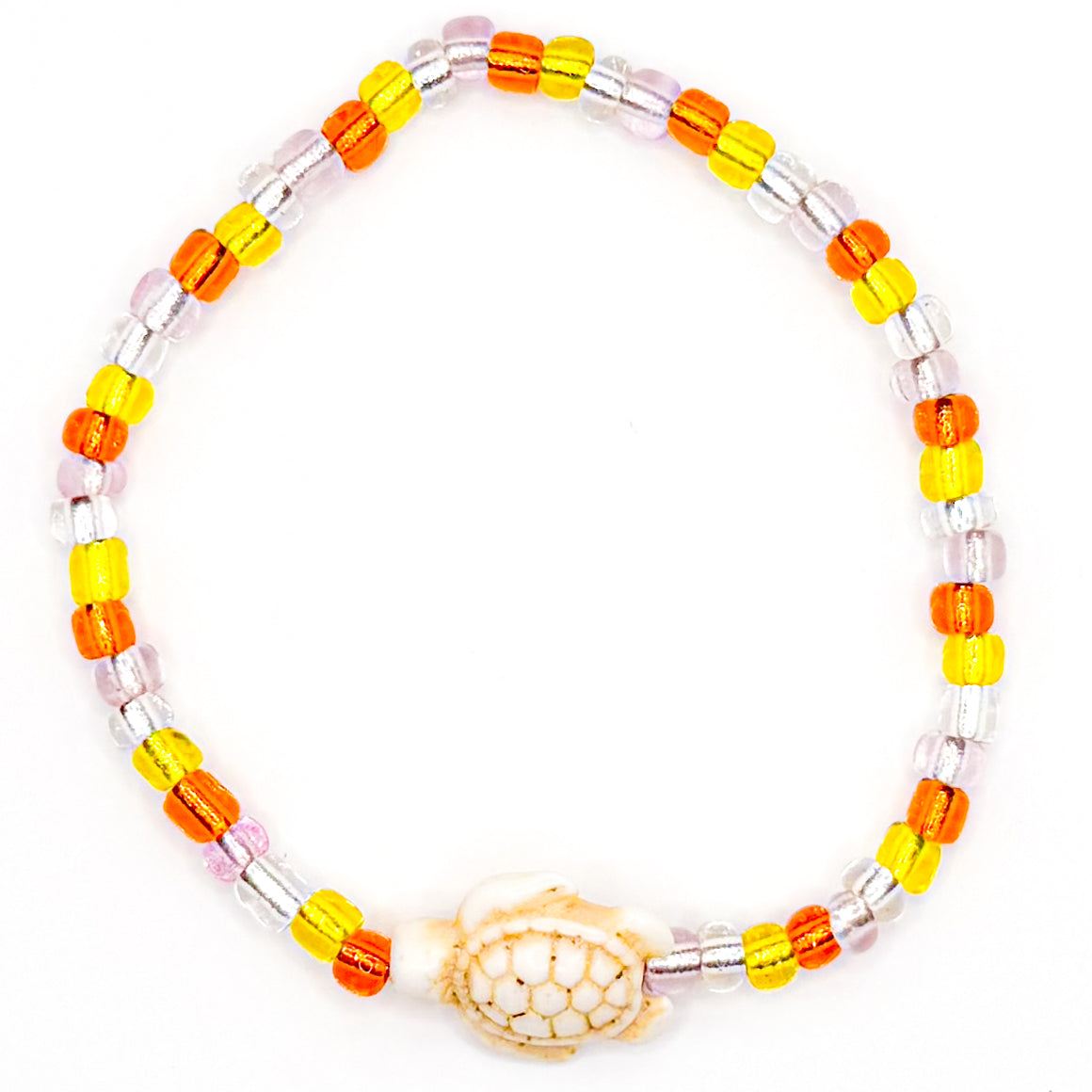 Sunset Sea Turtle Seed Beaded Bracelet