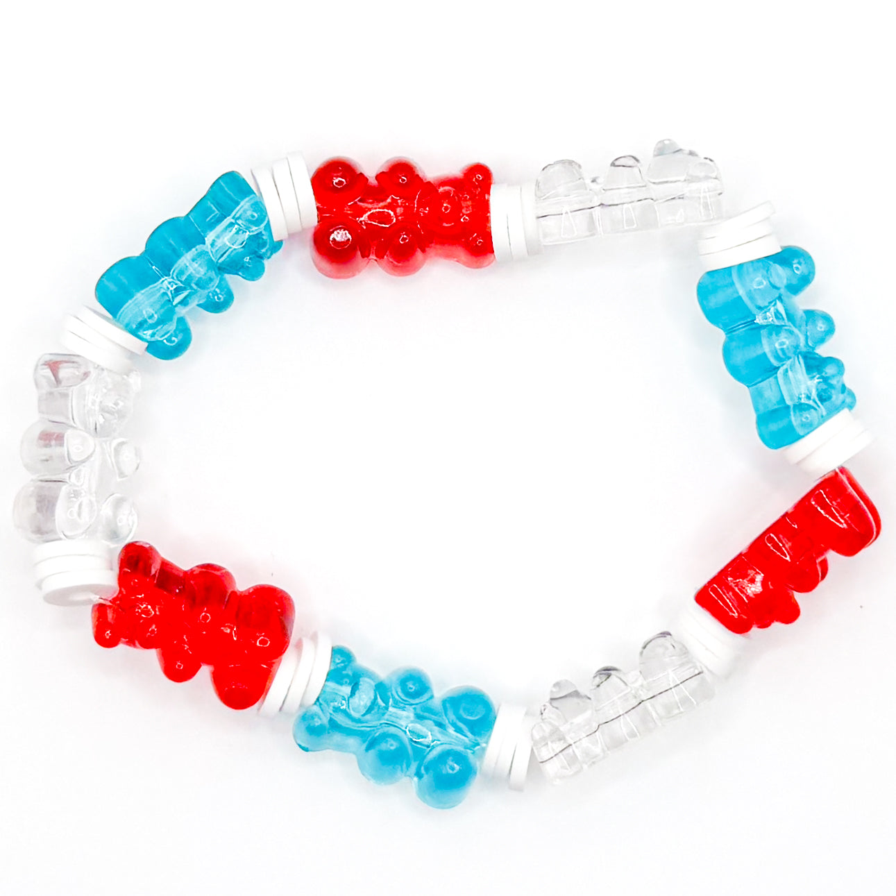 Red, White, and Blue Sugar Rush Beaded Bracelet