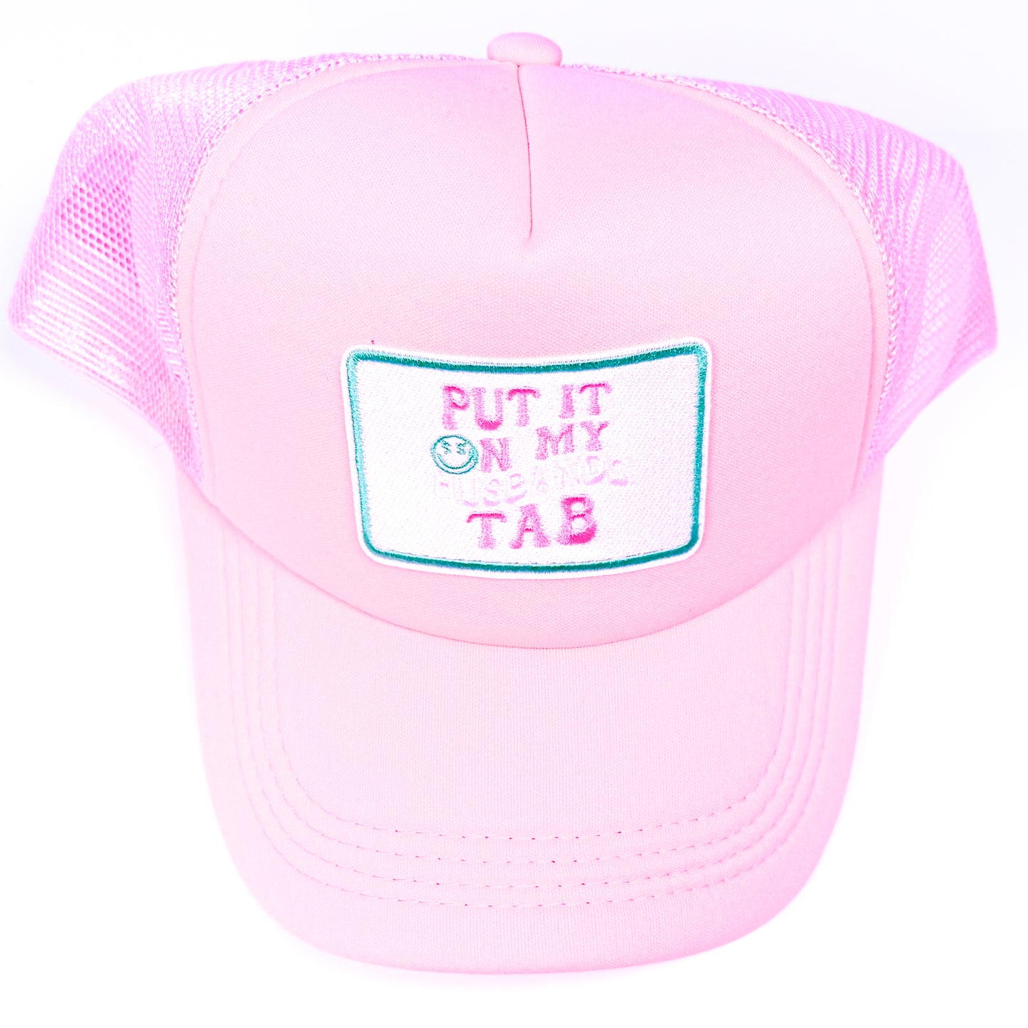 Pink "Put it on my Husband's Tab" Trucker Hat