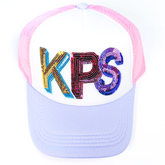 Pink and Purple Sequin "KPS" Trucker Hat