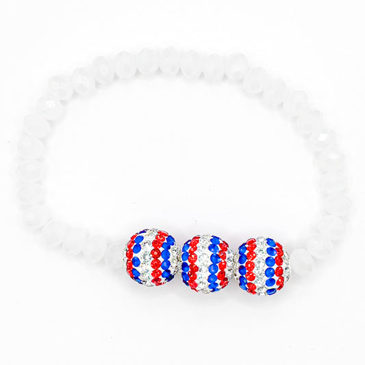 Sparkly USA Beaded Bracelet