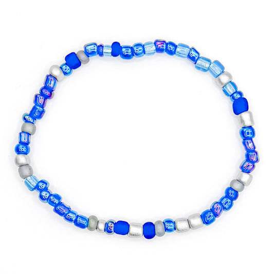 Ocean Blue Seed Beaded Bracelet