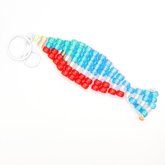 Red White and Blue Fish Bag Charm