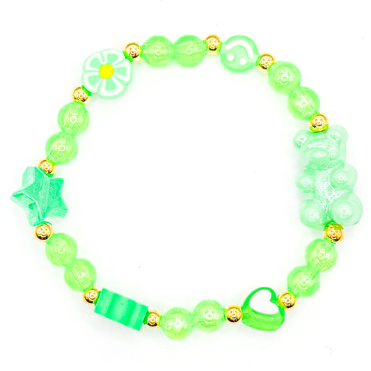 Green Confetti Beaded Bracelet