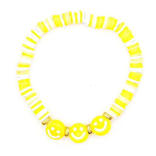 Cold Lemonade Smiles Clay Beaded Bracelet