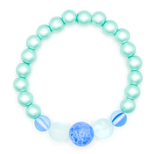 Ocean Water Glass Beaded Bracelet
