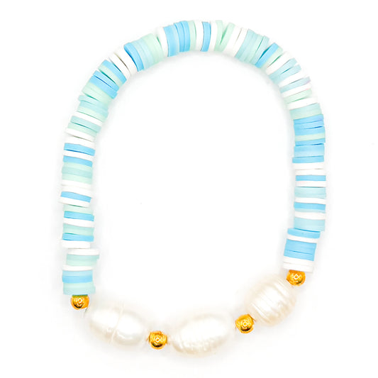 Ohana Salt Water Pearls Clay Beaded Bracelet
