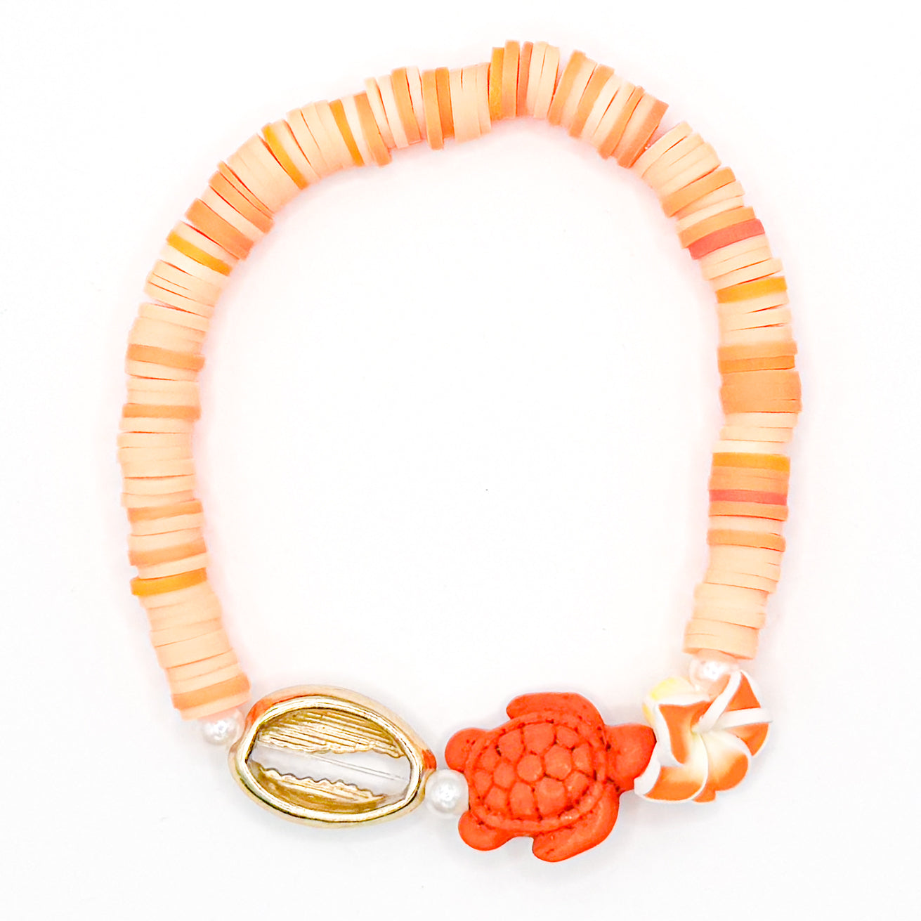 Aloha Orange Clay Beaded Bracelet