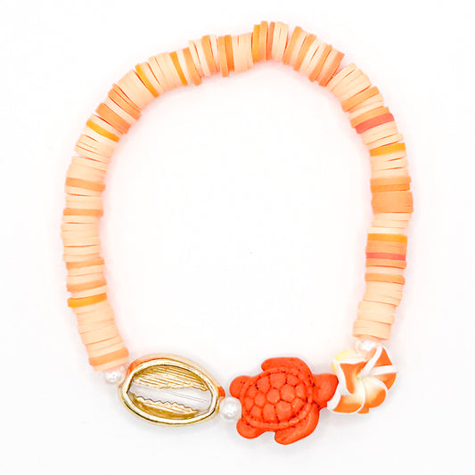 Aloha Orange Clay Beaded Bracelet