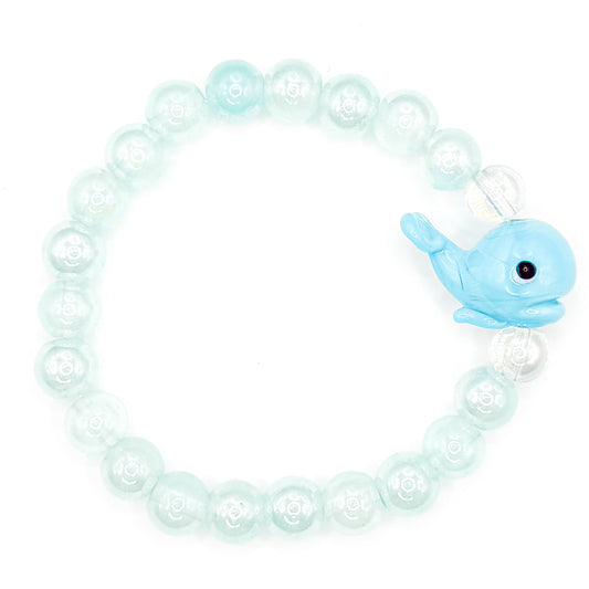 Blue Whale Glass Beaded Bracelet